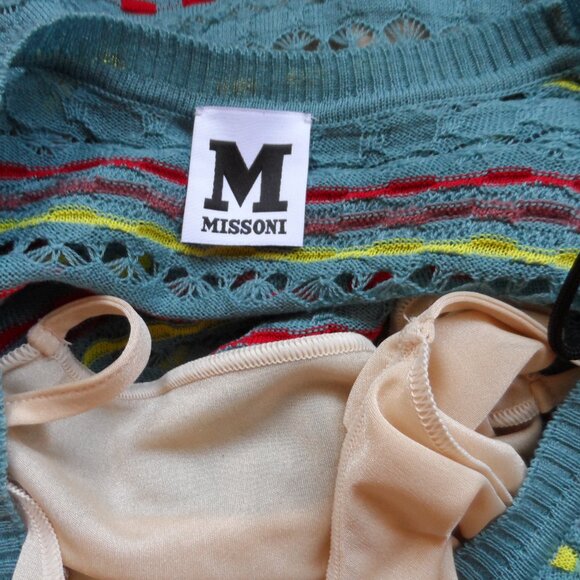 M Missoni Light Blue Multi Color Fit & Flair Knit Dress Size XS - Picture 16 of 16